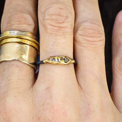 Cognac Rose Cut Diamond Band Mini