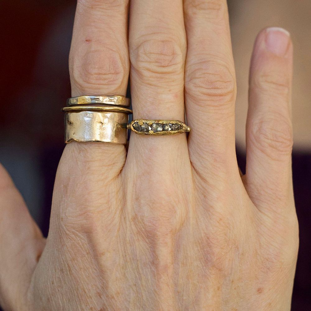 Cognac Rose Cut Diamond Band