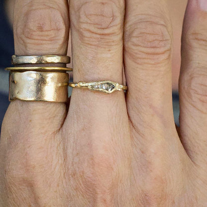 Mixed Diamond Band Mini with a Gold Band