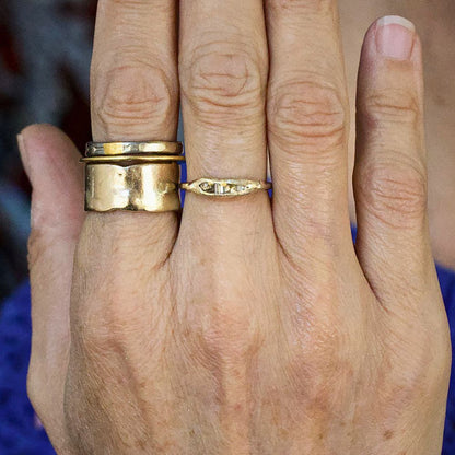 Mixed Diamond Band Mini with a Palladium Band