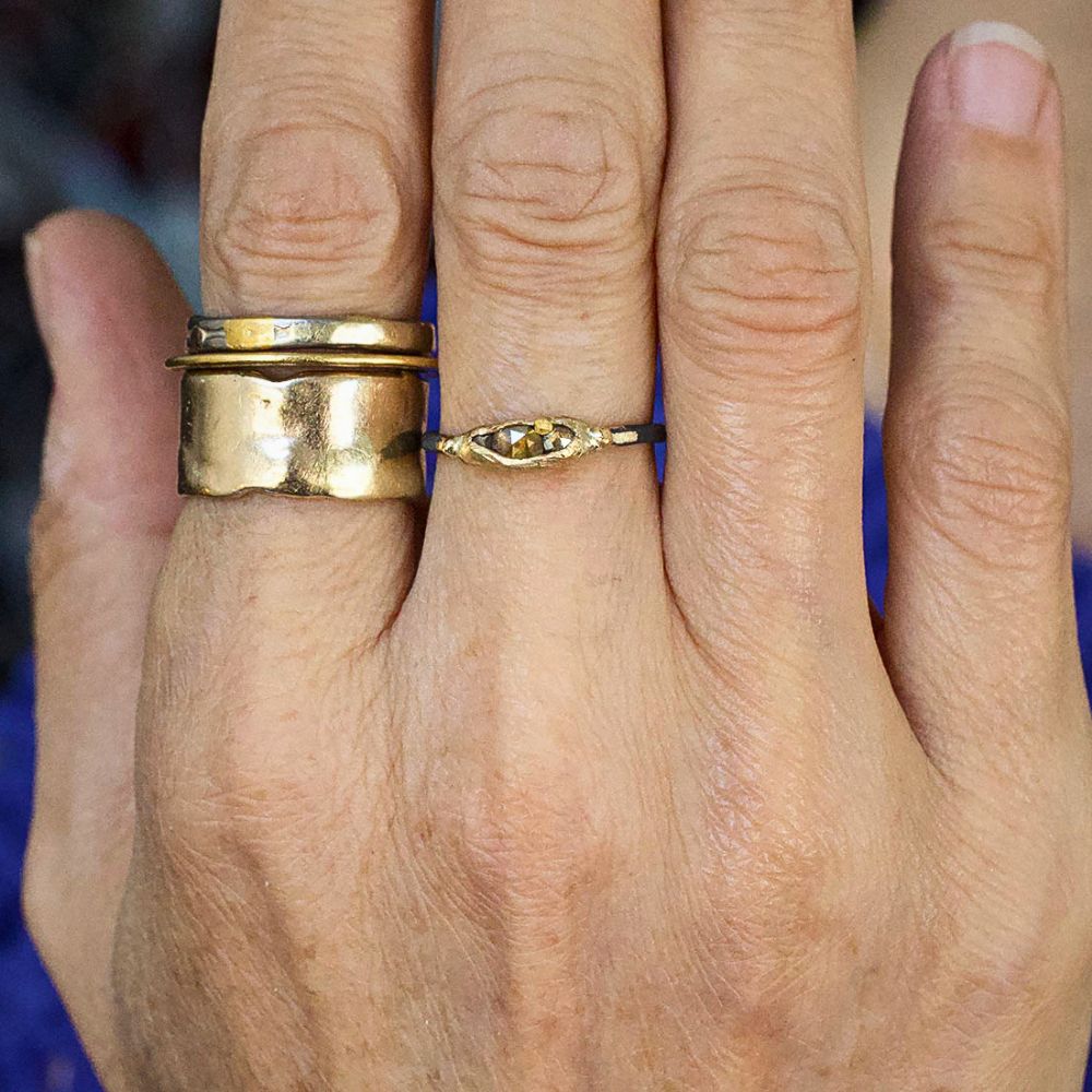 Cognac Rose Cut Diamond Band Mini
