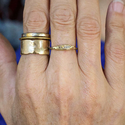 Mixed Diamond Band Mini with a Palladium Band