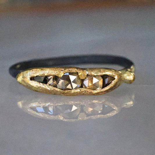 Cognac Rose Cut Diamond Band