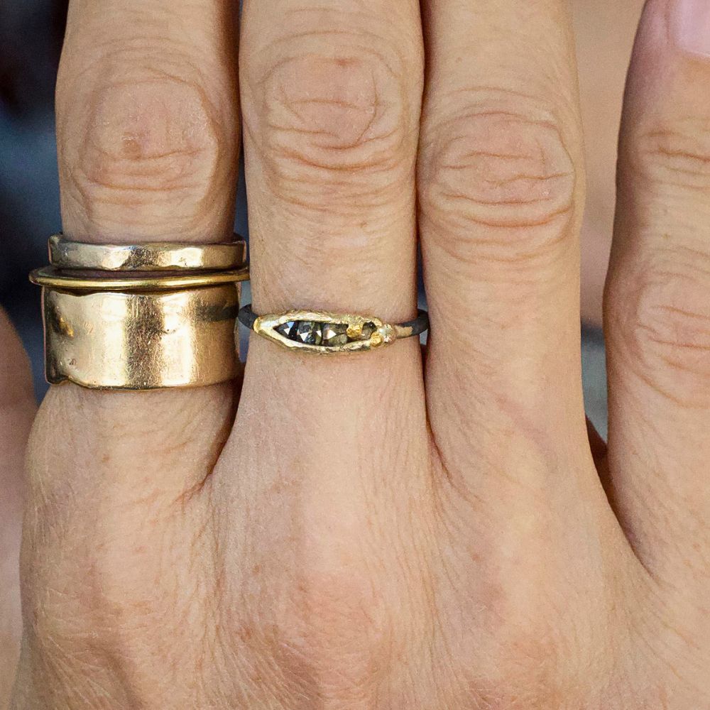 Cognac Rose Cut Diamond Band Mini