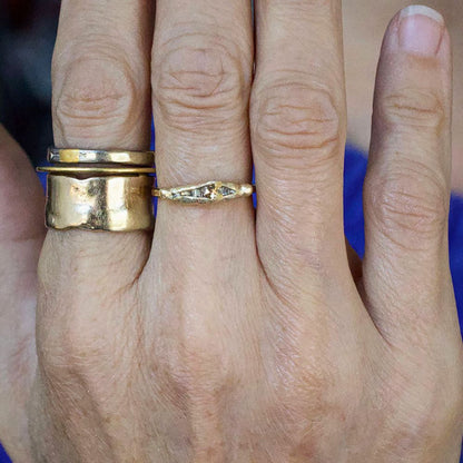 Mixed Diamond Band Mini with a Gold Band