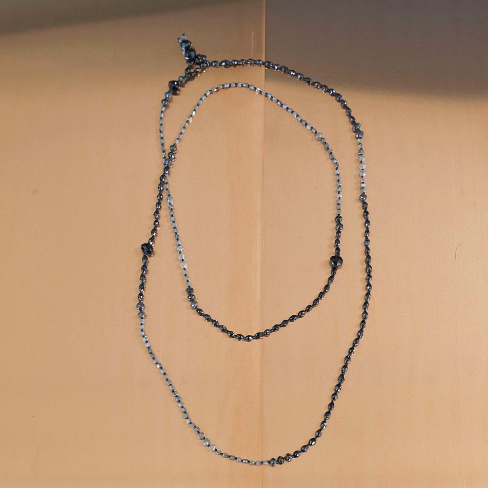 Natural Black and Grey Diamond Lariat