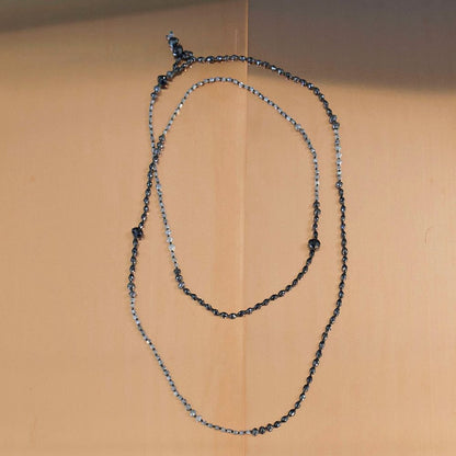Natural Black and Grey Diamond Lariat