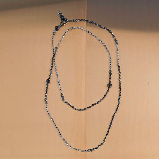Natural Black and Grey Diamond Lariat