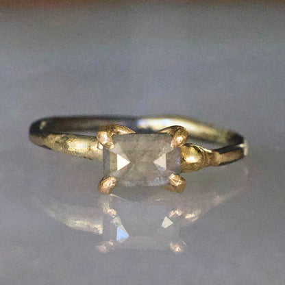 Grey 1.02 ct Emerald Cut Diamond Ring