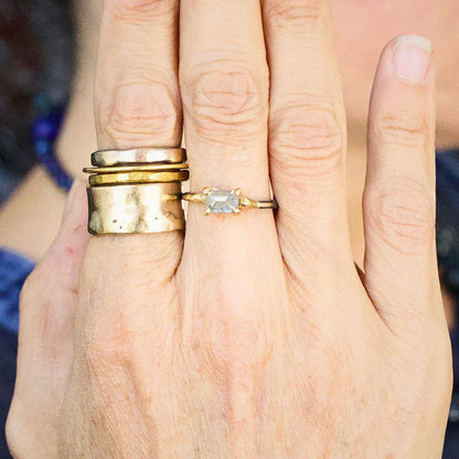 Grey 1.02 ct Emerald Cut Diamond Ring