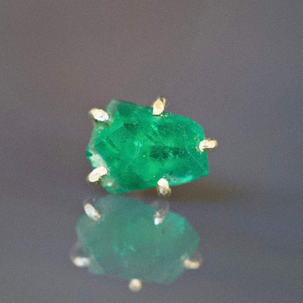 Zambian Emerald Single Small Stone Stud