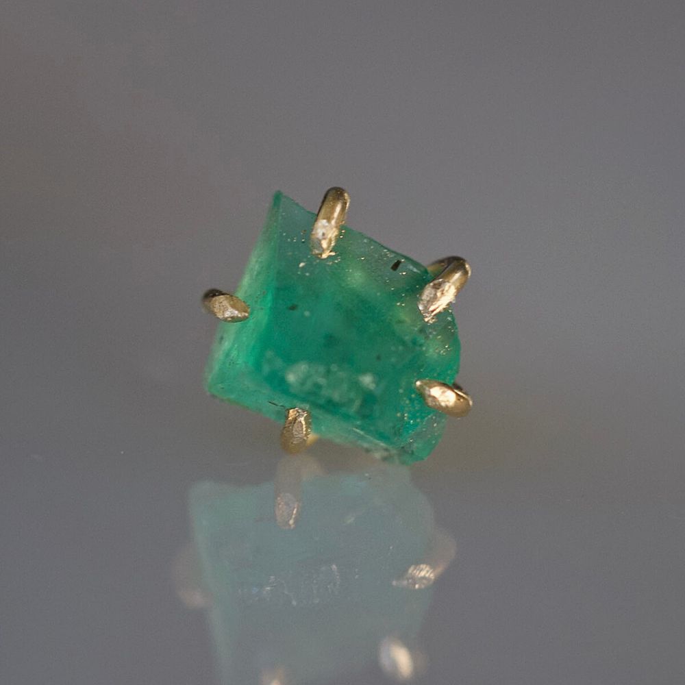 Zambian Emerald Single Small Stone Stud