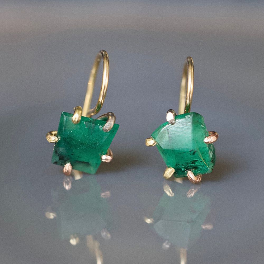 Brazilian Emerald Hook Earrings