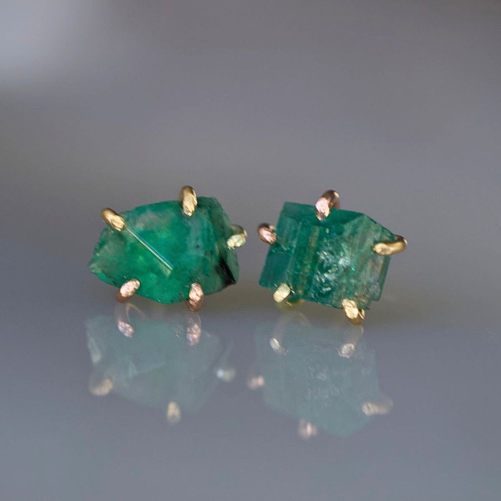 Emerald Medium Stone Studs