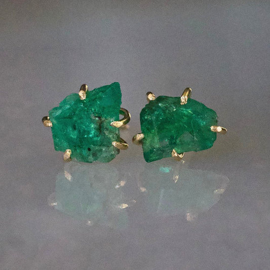 Zambian Emerald Medium Stone Studs