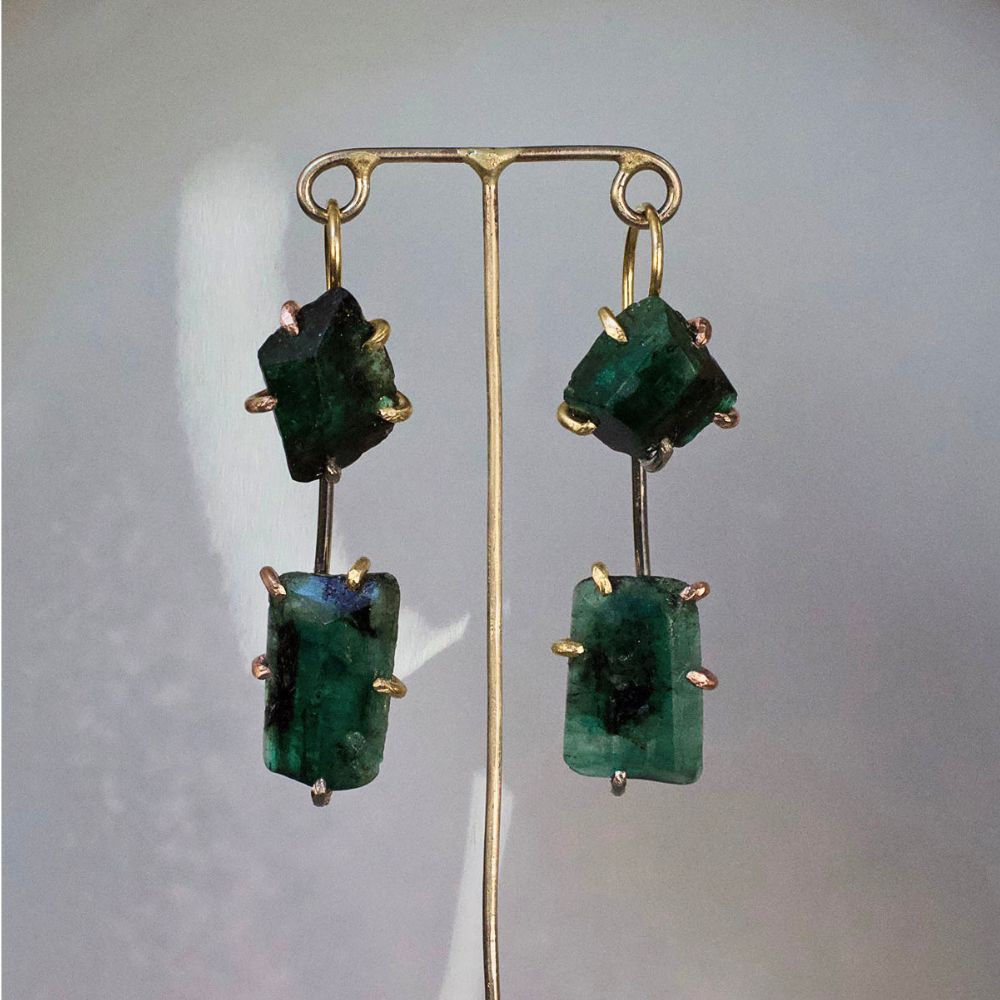Emerald Day to Night Earrings