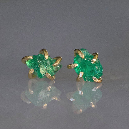 Zambian Emerald Extra Small Stone Studs
