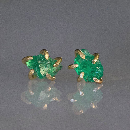 Zambian Emerald Extra Small Stone Studs