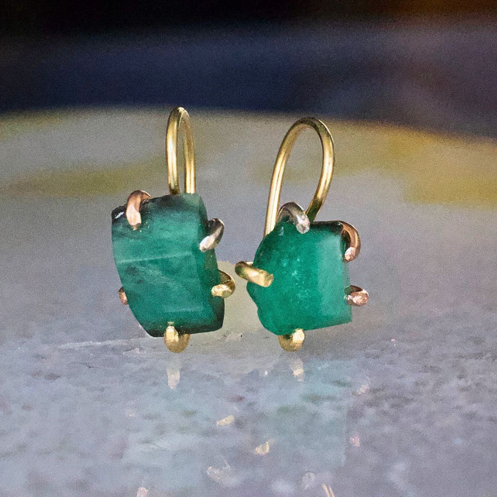 Brazilian Emerald Hook Earrings