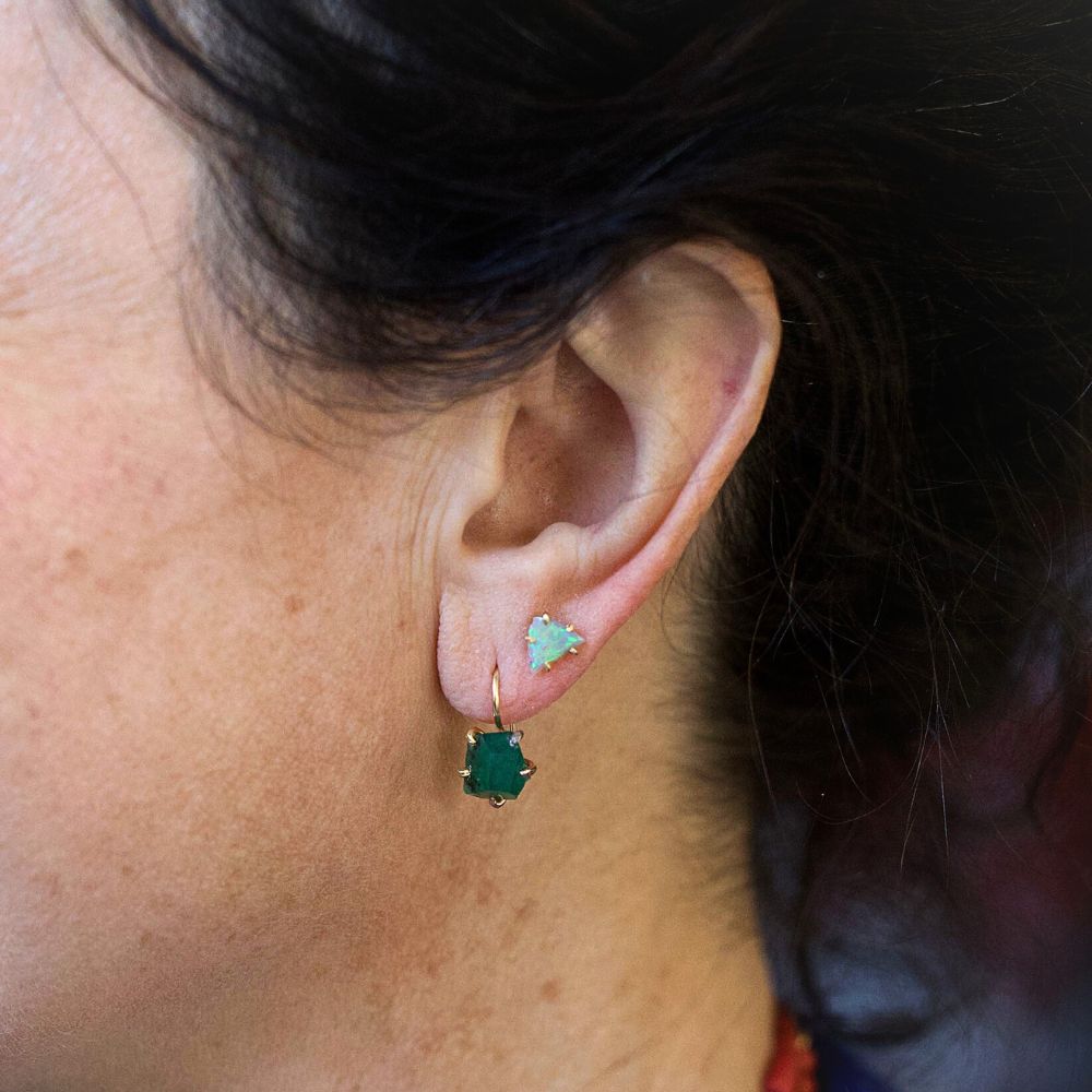 Brazilian Emerald Hook Earrings