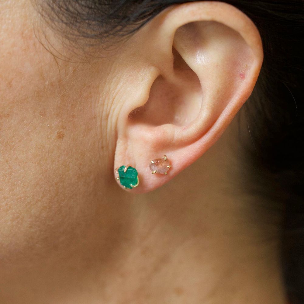 Zambian Emerald Medium Stone Studs