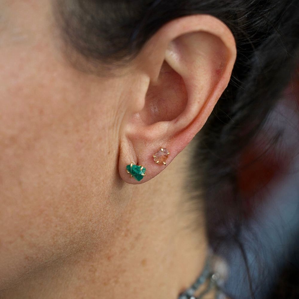 Zambian Emerald Small Stone Studs