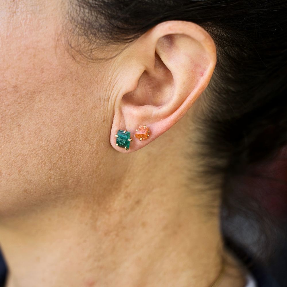 Emerald Medium Stone Studs