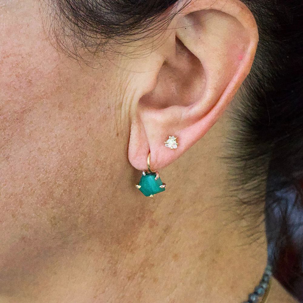 Brazilian Emerald Hook Earrings