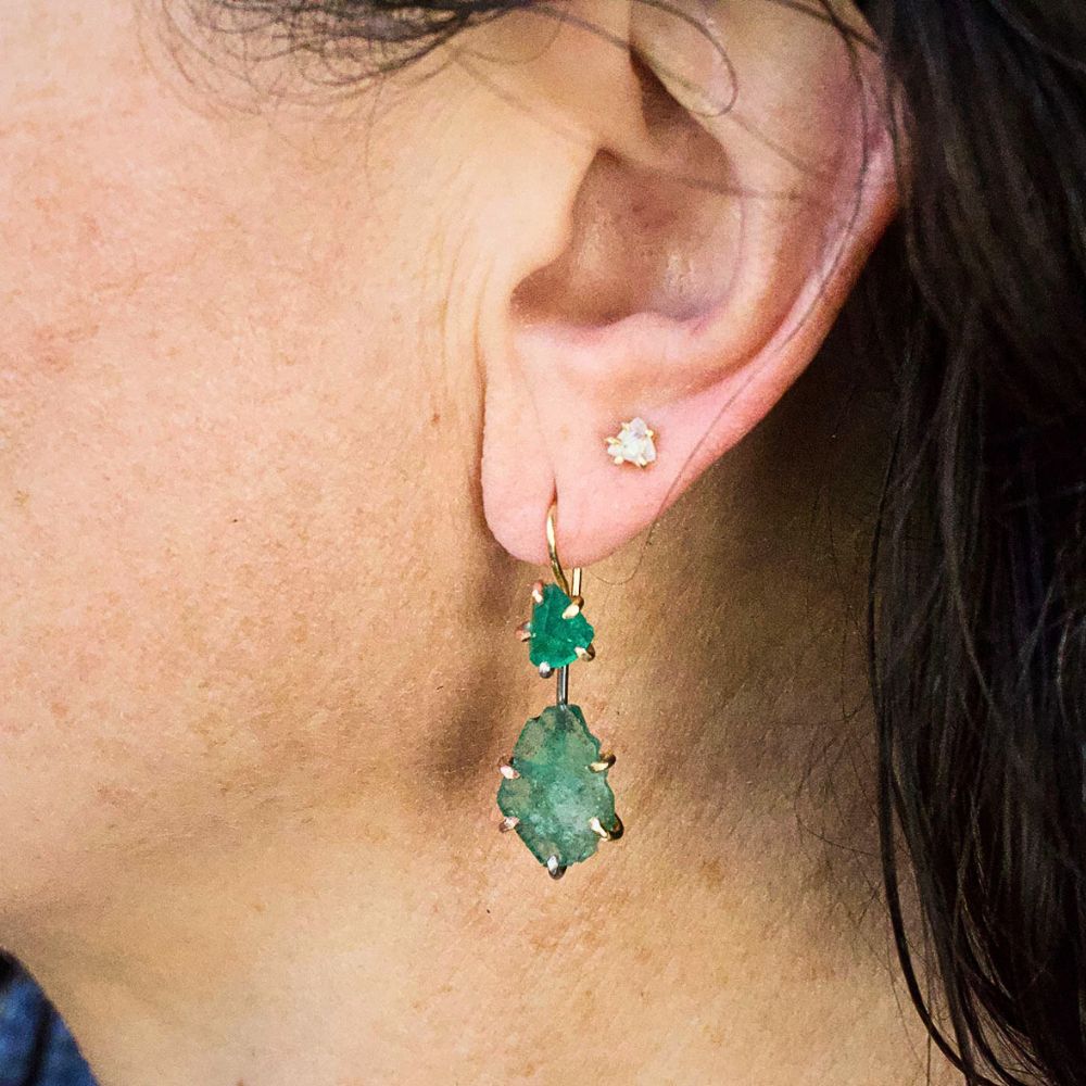 Zambian Emerald Day to Night Earrings
