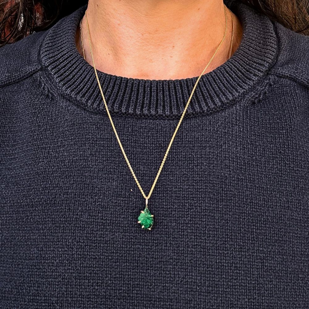 Zambian Emerald Small  Stone Pendant