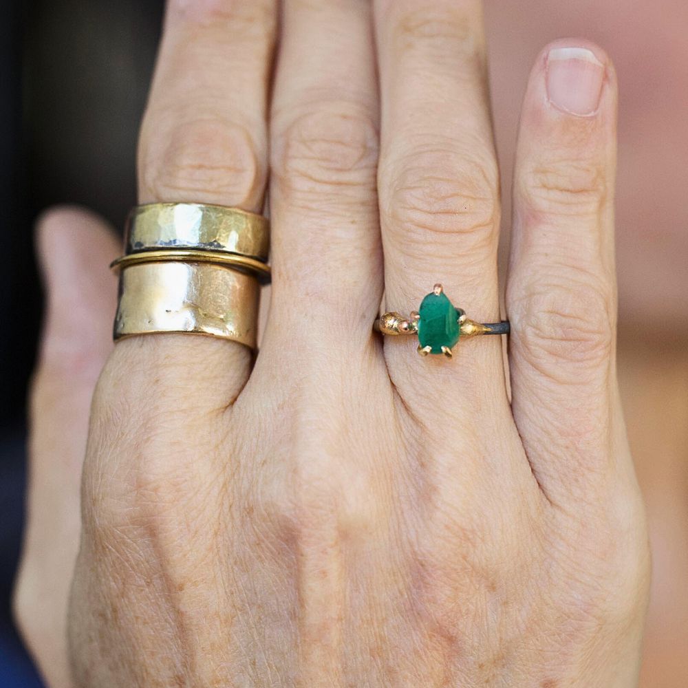 Brazilian Emerald Small Stone Ring