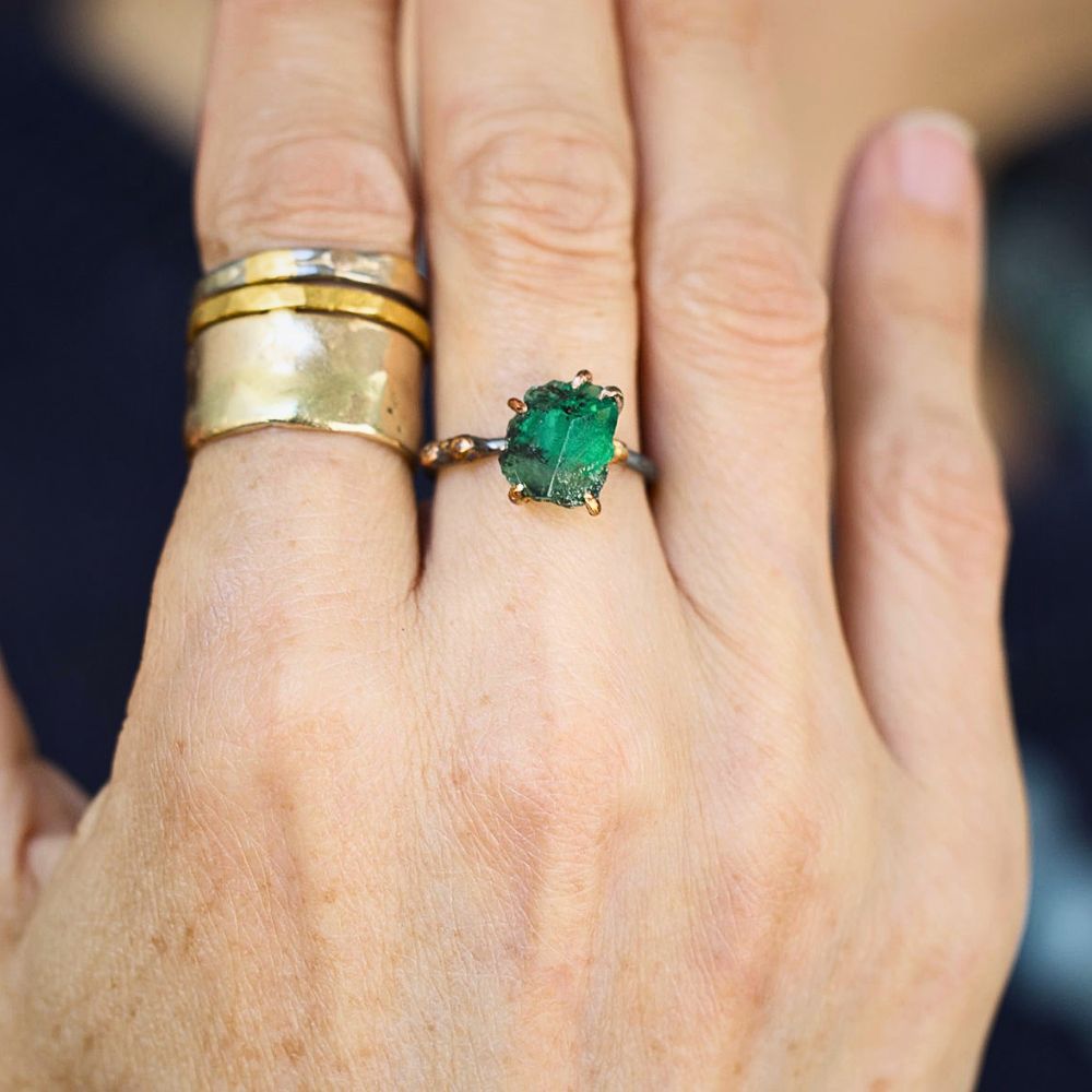 Zambian Emerald Medium Stone Ring