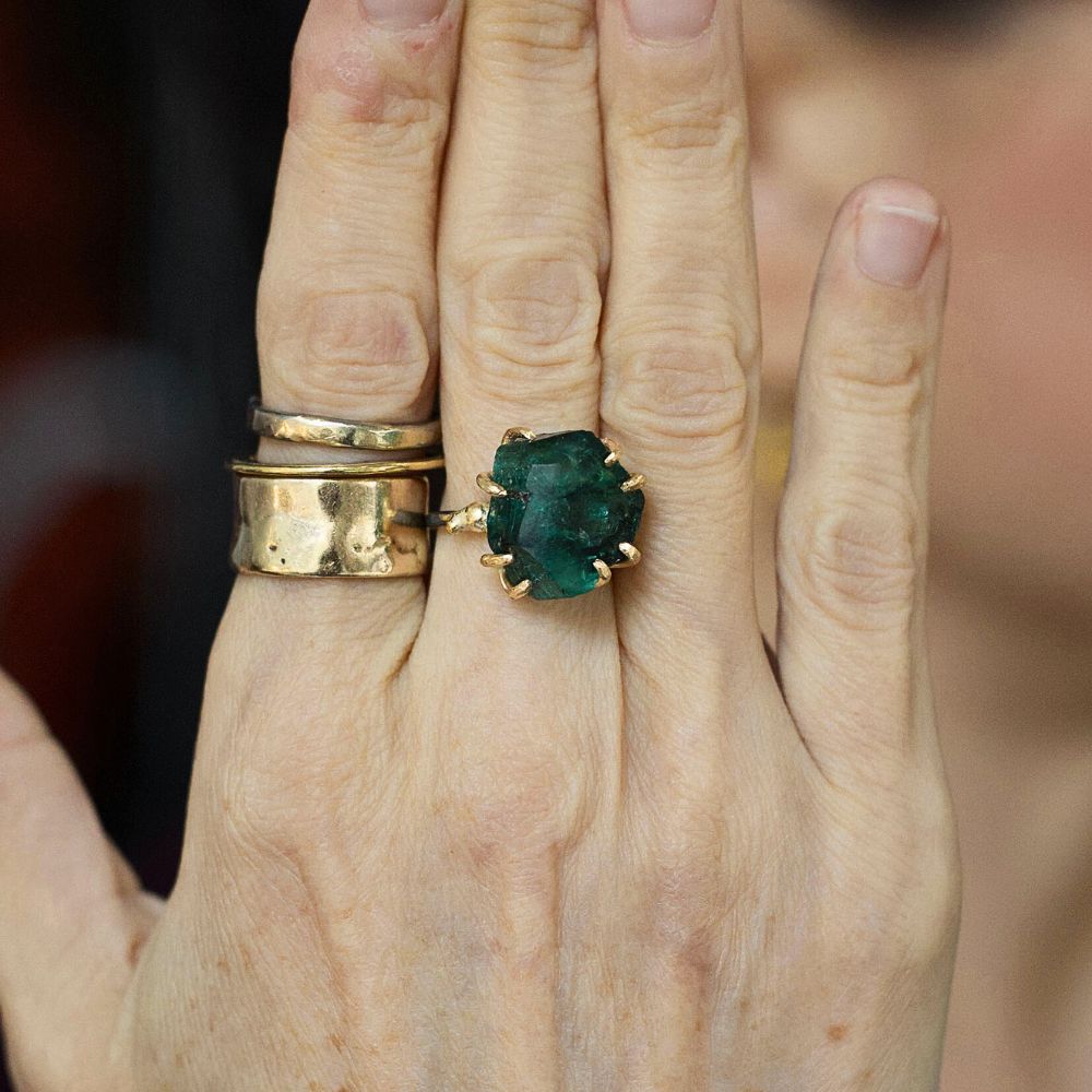 Zambian Emerald Large Stone Ring
