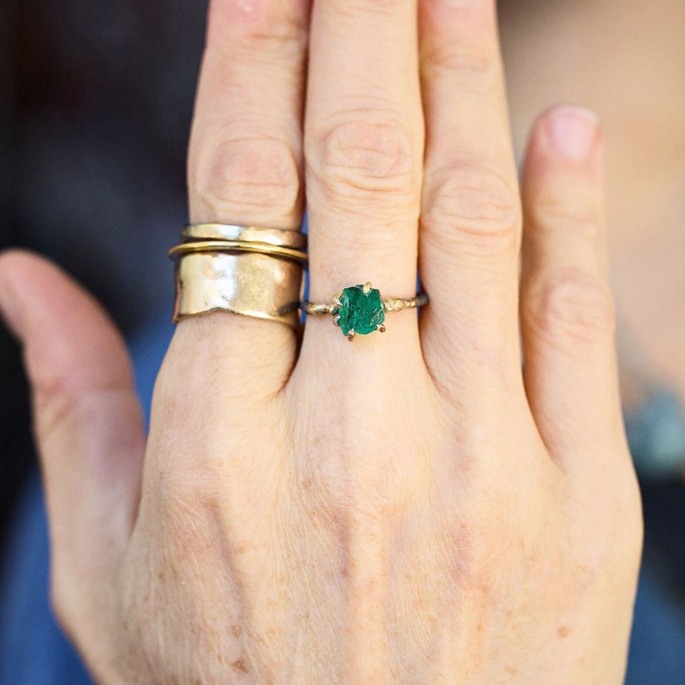 Zambian Emerald Small Stone Ring