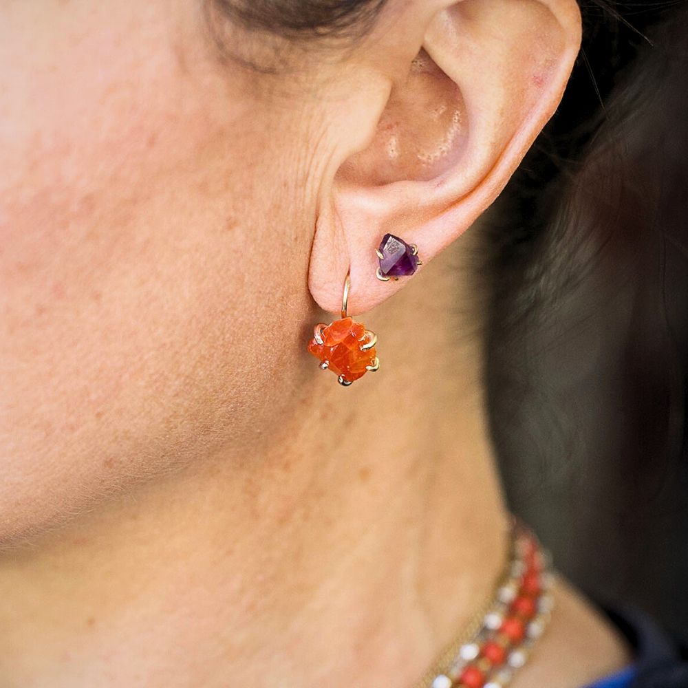 Mexican Fire Opal Single Hook Earring