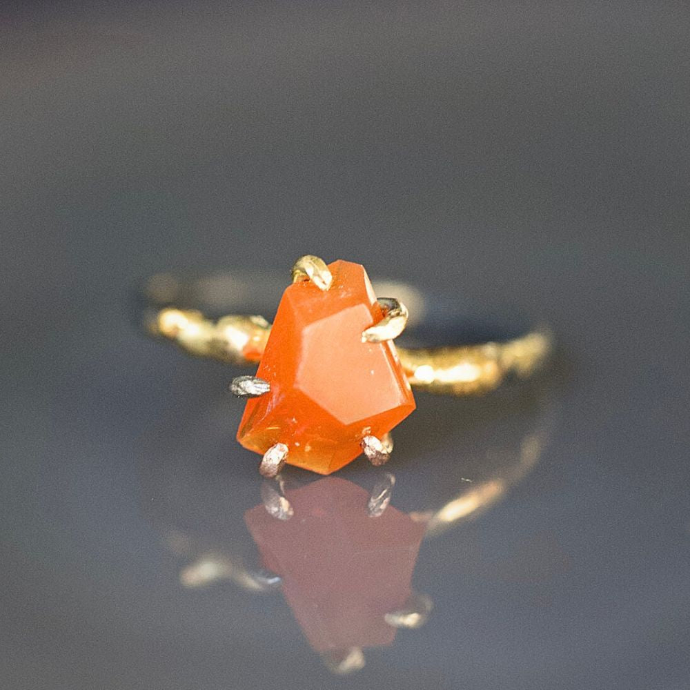 Mexican Fire Opal Small Stone Ring