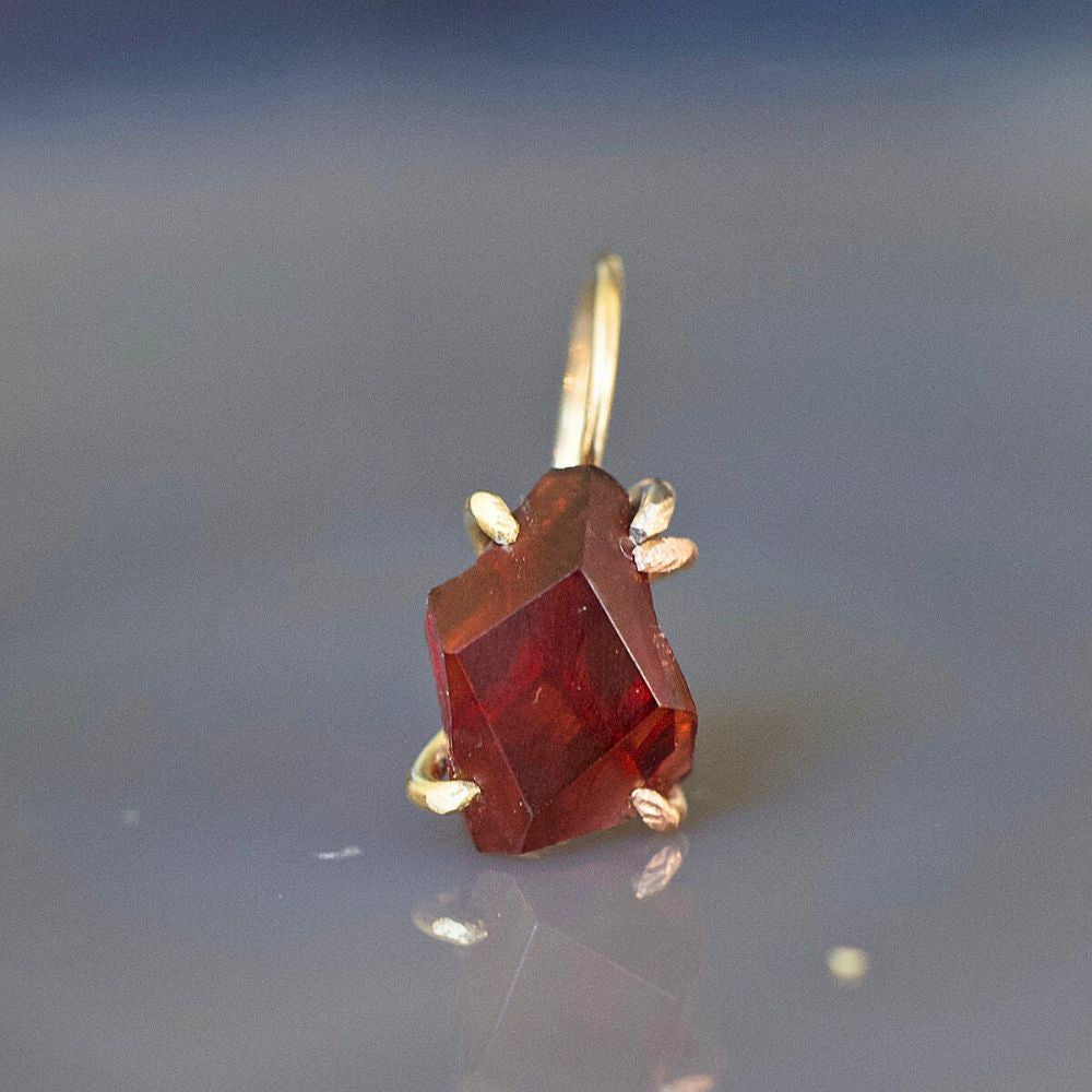Garnet Single Hook Earring