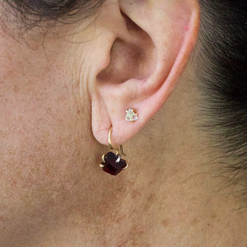 Garnet Hook Earrings