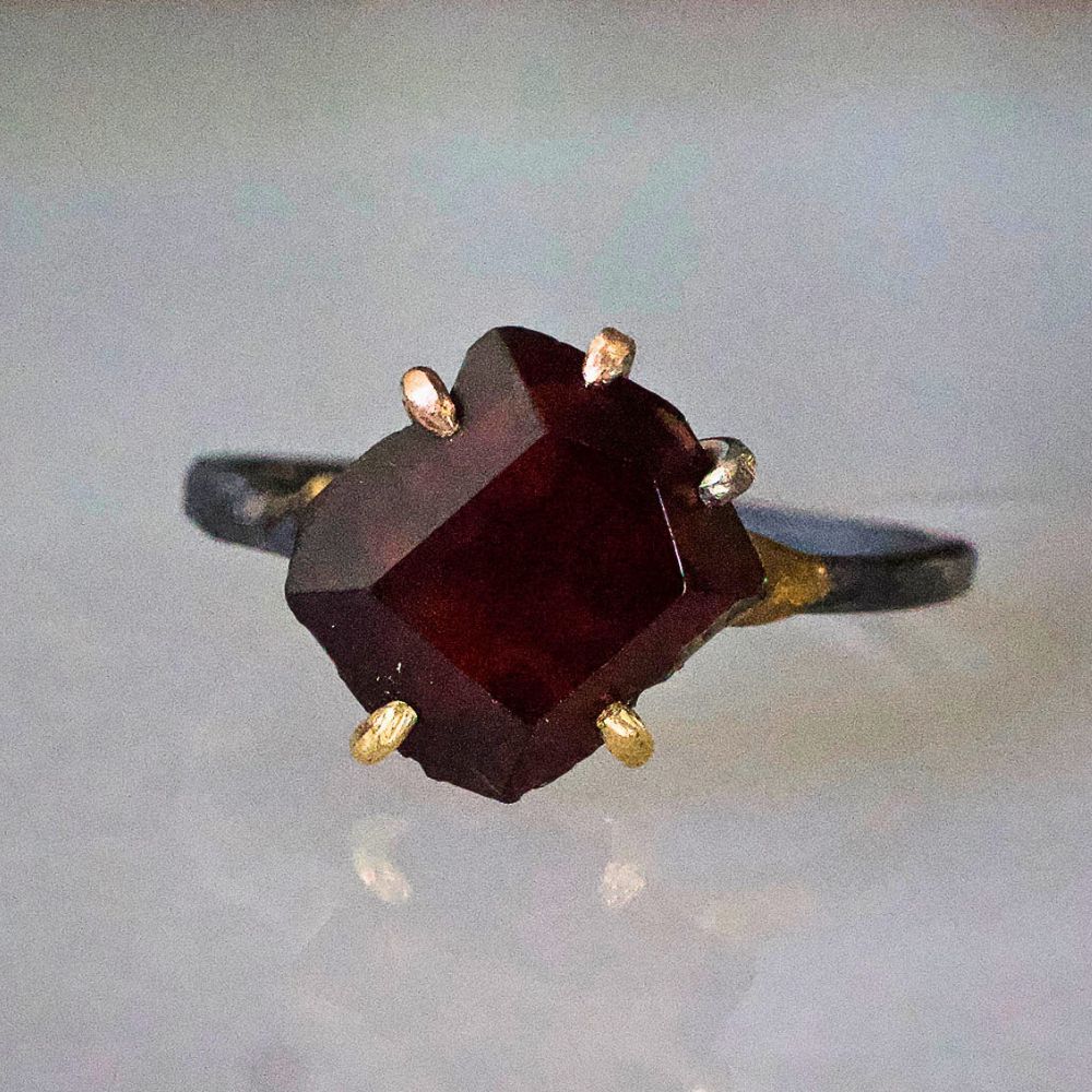 Deep Red Garnet Medium Stone Ring
