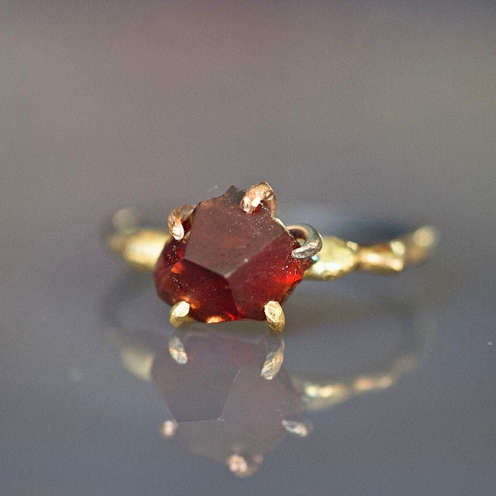 Garnet Small Stone Ring