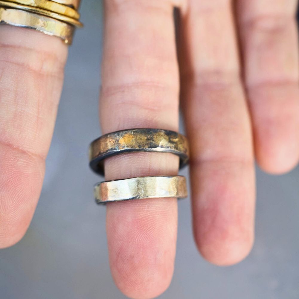 Gold and Silver Heavy Seamed Band