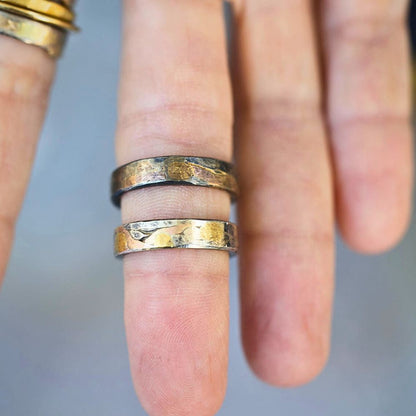 Gold and Silver Flat Ribbon Ring