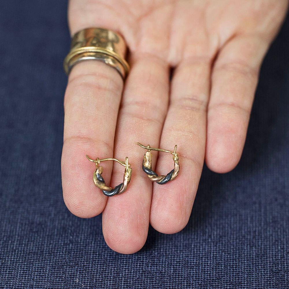 Maya Small Gold and Silver Hoops