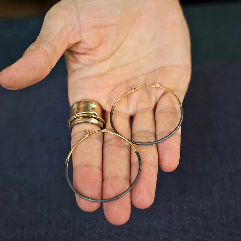 Madonna Large Gold and Silver Hoops