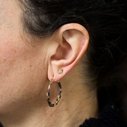 Maya Large Gold and Silver Hoops
