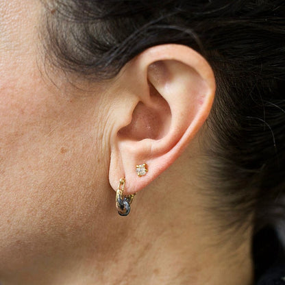 Maya Small Gold and Silver Hoops