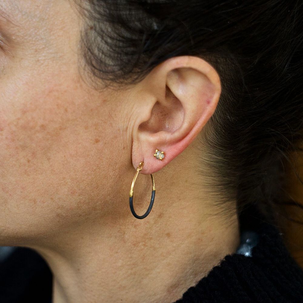 Madonna Medium Gold and Silver Hoops