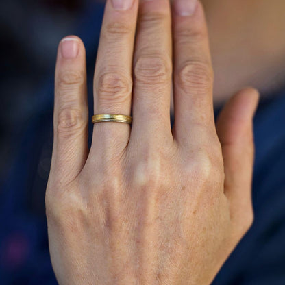 3MM Gold Skinny Seamed Band