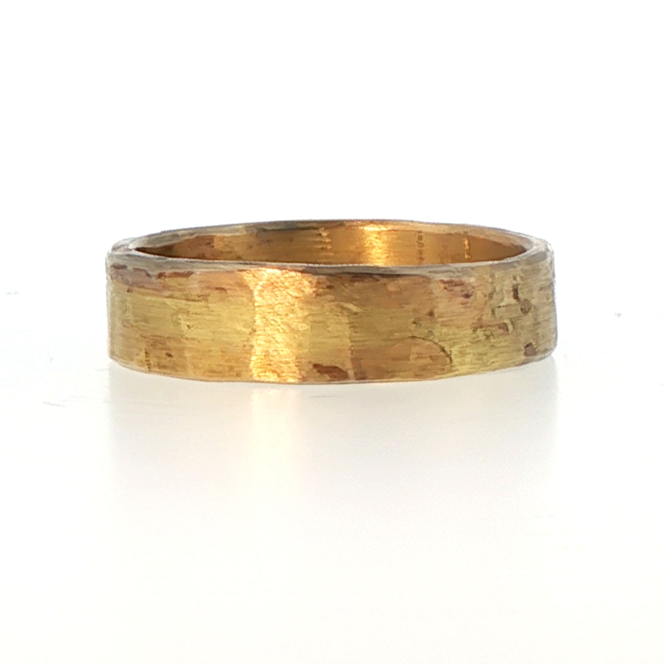 Green Gold Flat Ribbon Ring
