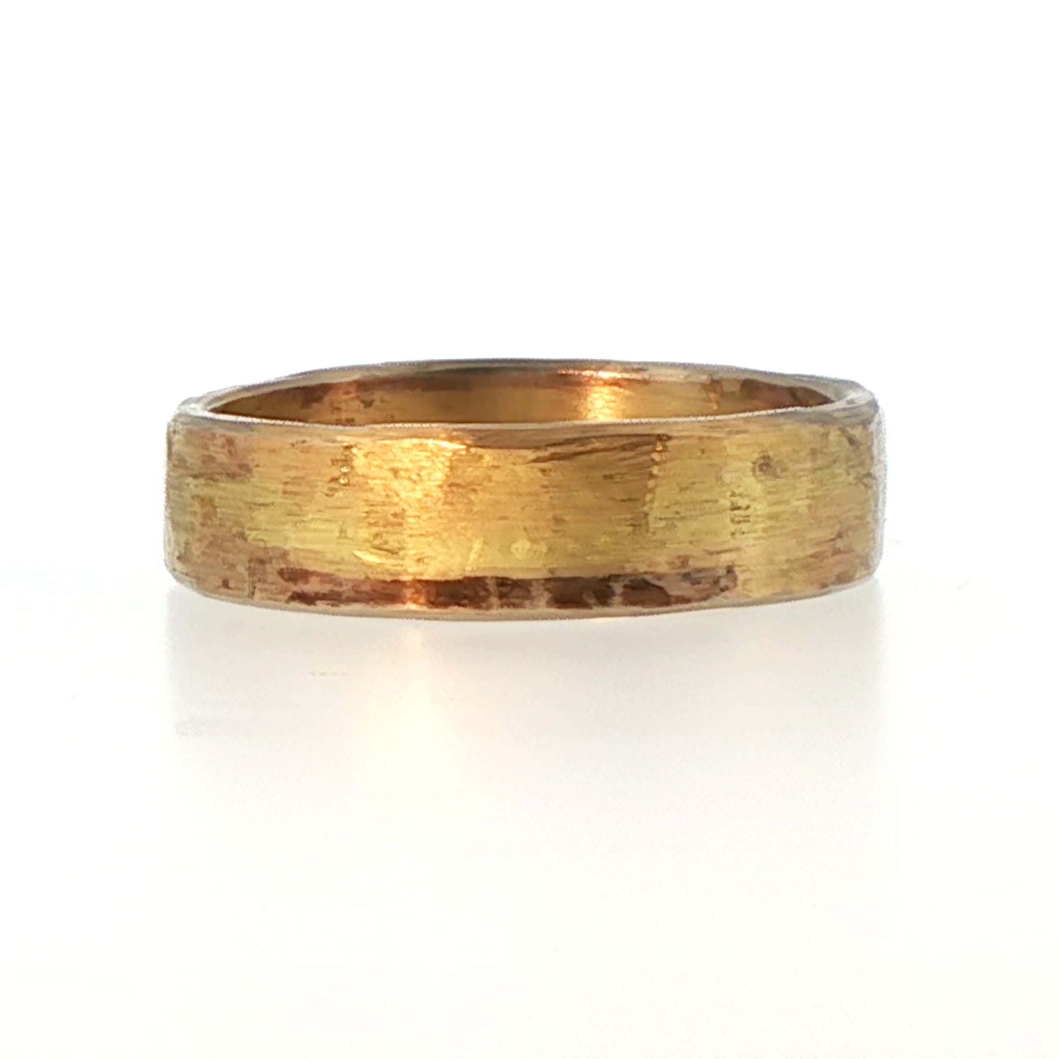 Green Gold Flat Ribbon Ring